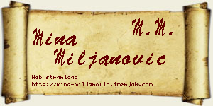 Mina Miljanović vizit kartica